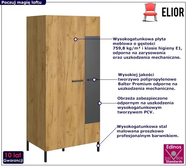 Loftowa szafa uchylna z drążkiem - Vinos 5X