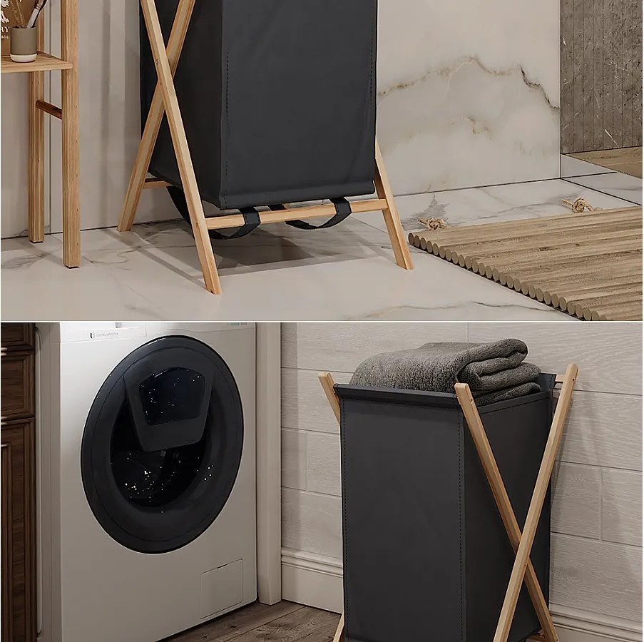 Kosz na pranie szary 40x45x64 bruno