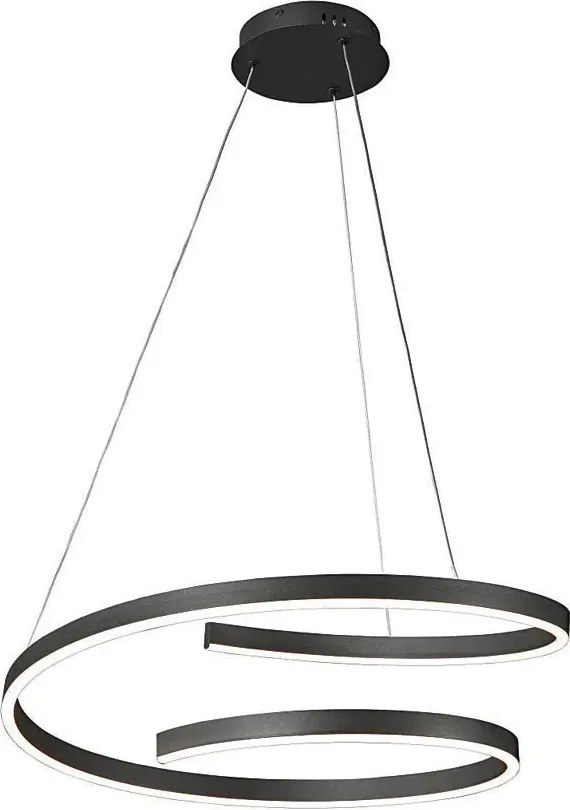 Czarna duża lampa wisząca LED nad stół - A496 P9-D80