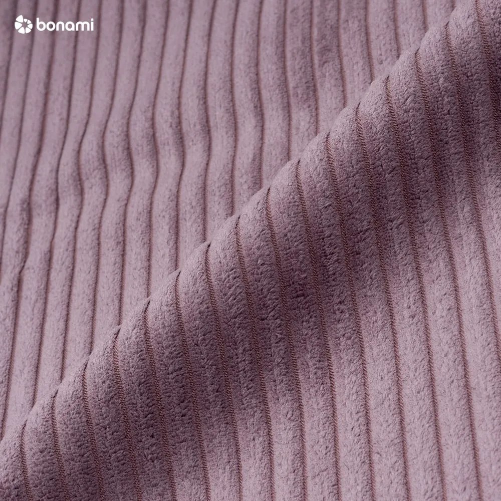 Różowy sztruksowy rozkładany narożnik (strona zmienna) Nihad – Bobochic Paris