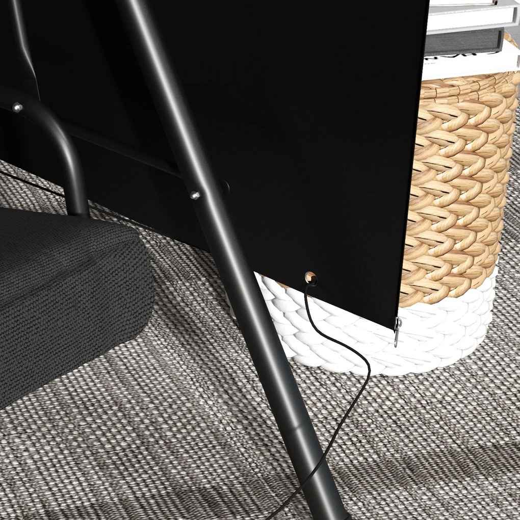 Outsunny Pokrowiec ochronny na meble ogrodowe, 215 cm x 155 cm x 150 cm, Czarny | Aosom PL