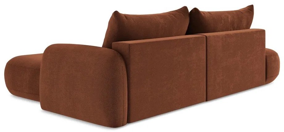 Rozkładany narożnik (prawostronny/z szezlongiem) w kolorze terakoty Hale – Makamii