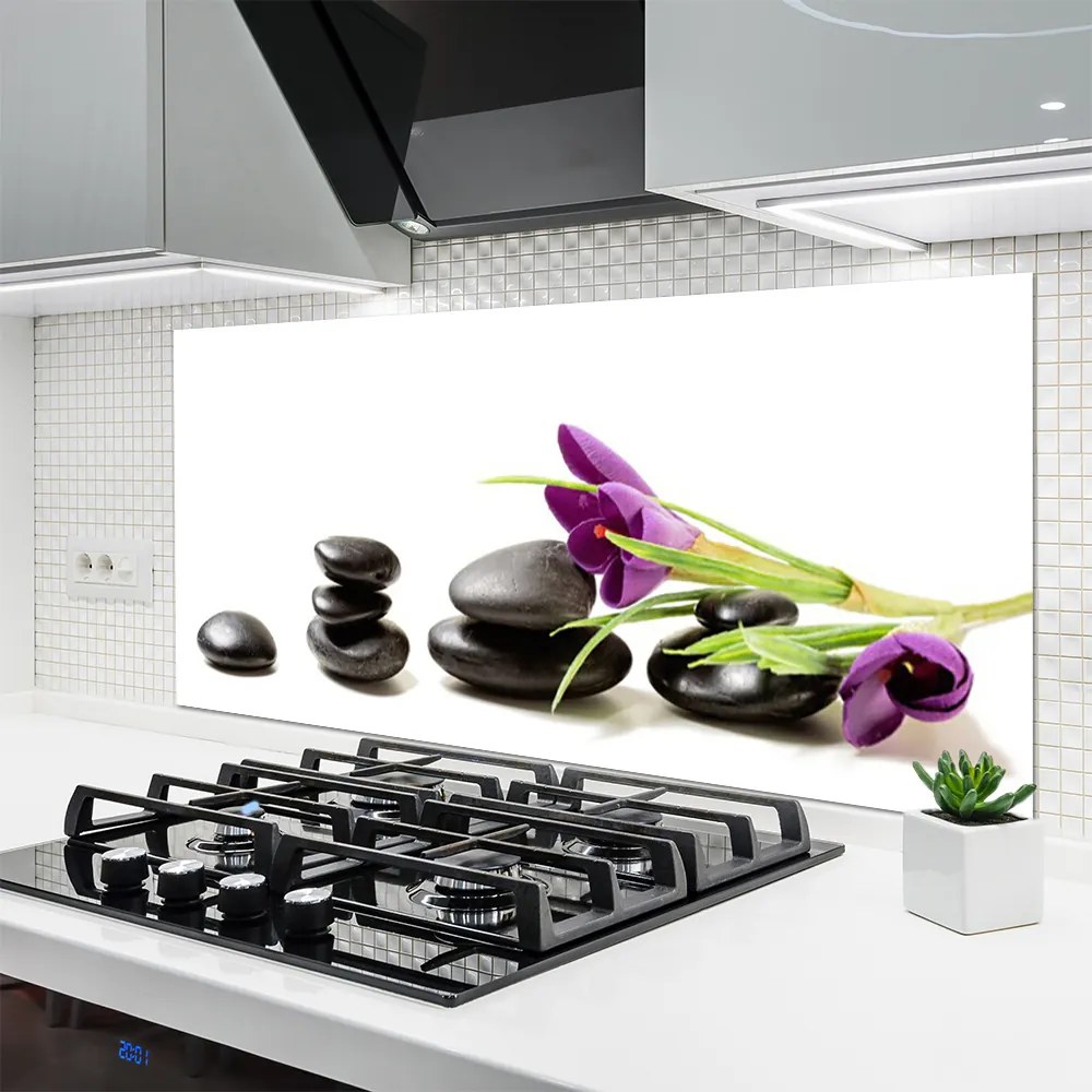 Panel Szklany do Kuchni Pierwsze Krokusy w Akwareli