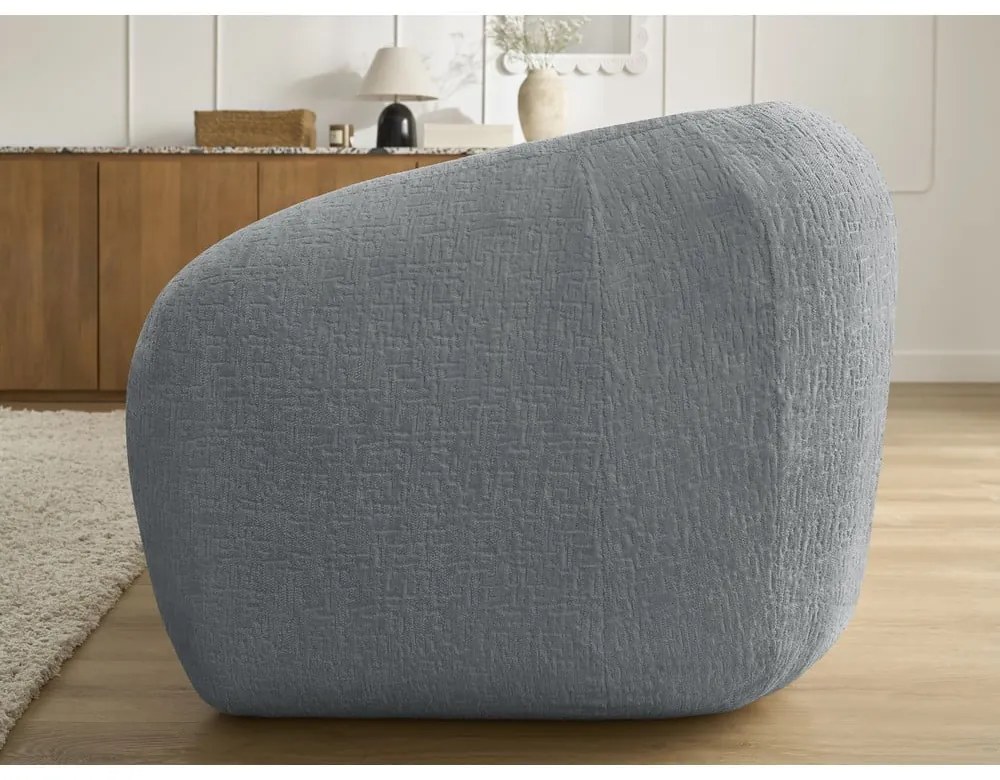Ciemnoszara rozkładana sofa z tkaniny szenilowej 228 cm Neyo – Bobochic Paris