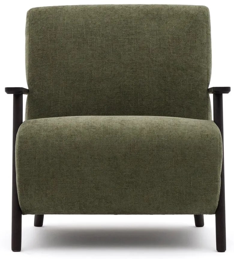 Zielony fotel z tkaniny szenilowej Meghan – Kave Home