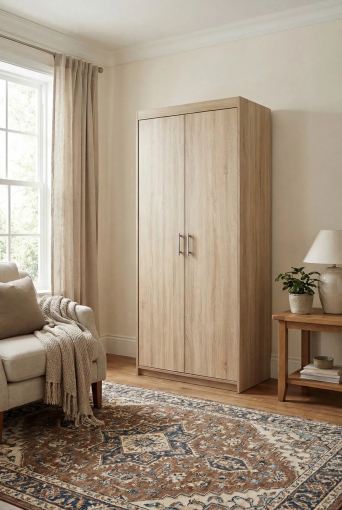 Klasyczna szafa dwudrzwiowa dąb sonoma S2-T25