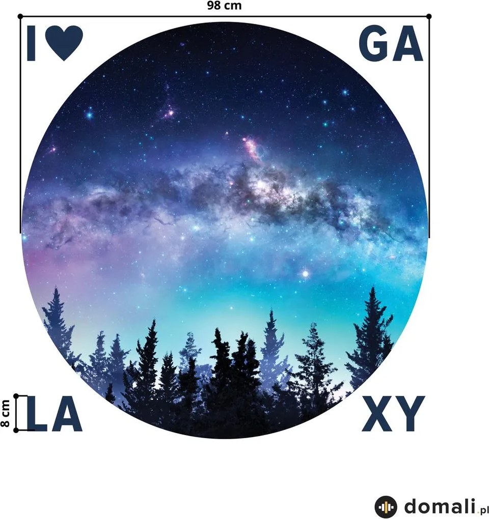 Naklejki na ścianę - Galaktyka z napisem