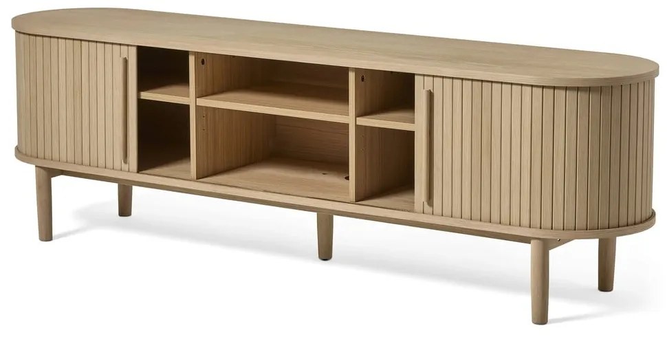Szafka pod TV w dekorze dębu w naturalnym kolorze 180x56x40 cm Meta – Unique Furniture