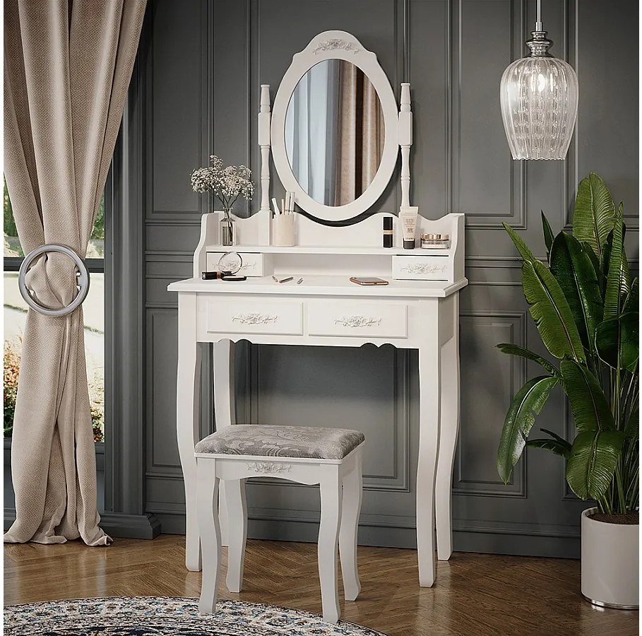 Stół do toalety biały 75x40x146.5 meghan