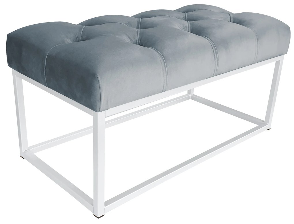 Ławka CHESTERFIELD LOFT podstawa biała pufa podnóżek BL06