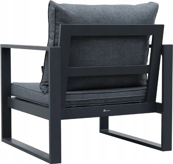 Zestaw mebli ogrodowych antracyt tarasowy 4 el. aluminiowych sofa, kanapa