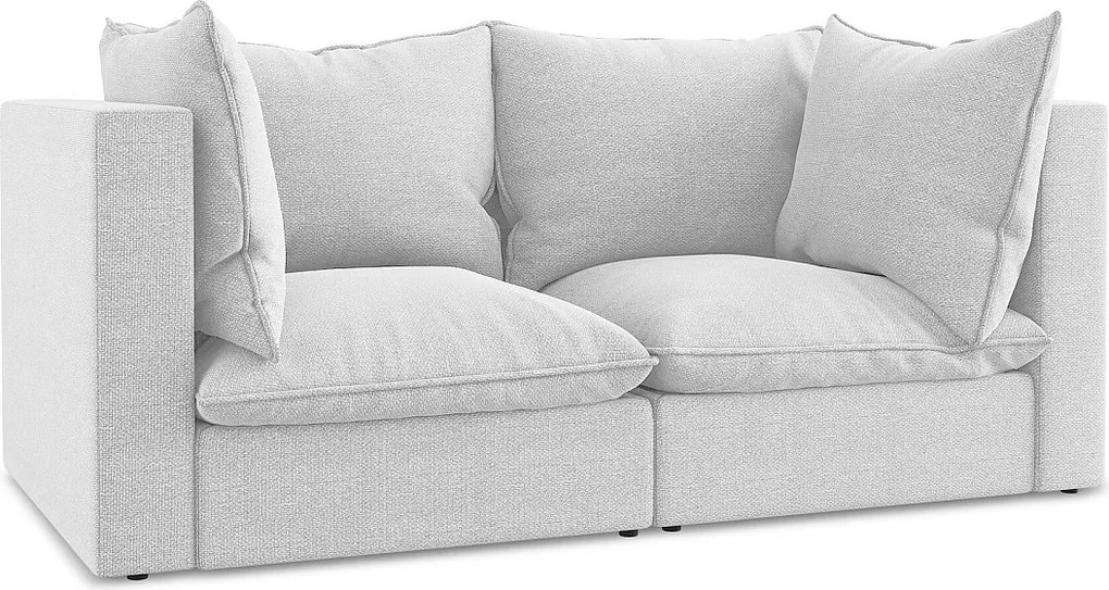 Modułowa sofa 2-osobowa - z tkaniny bouclé - srebrny - MANAO