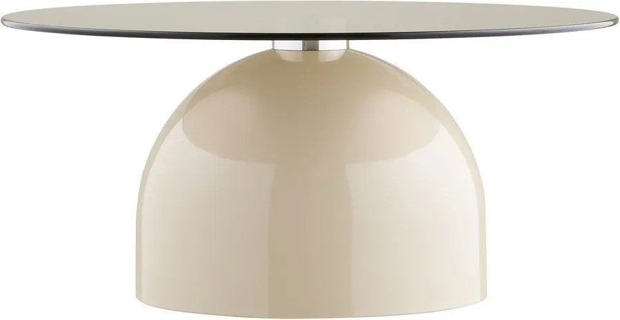 Beżowy okrągły stolik ze szklanym blatem ø 70 cm Ravello – House Nordic