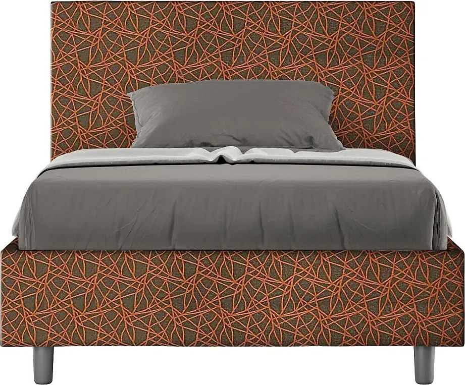 Łóżko bez stelaża tapicerowane 120x190 tkaniny Era 4 pomarańczowy Adele