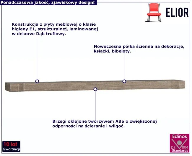 Półka ścienna dąb truflowy Diron 4X