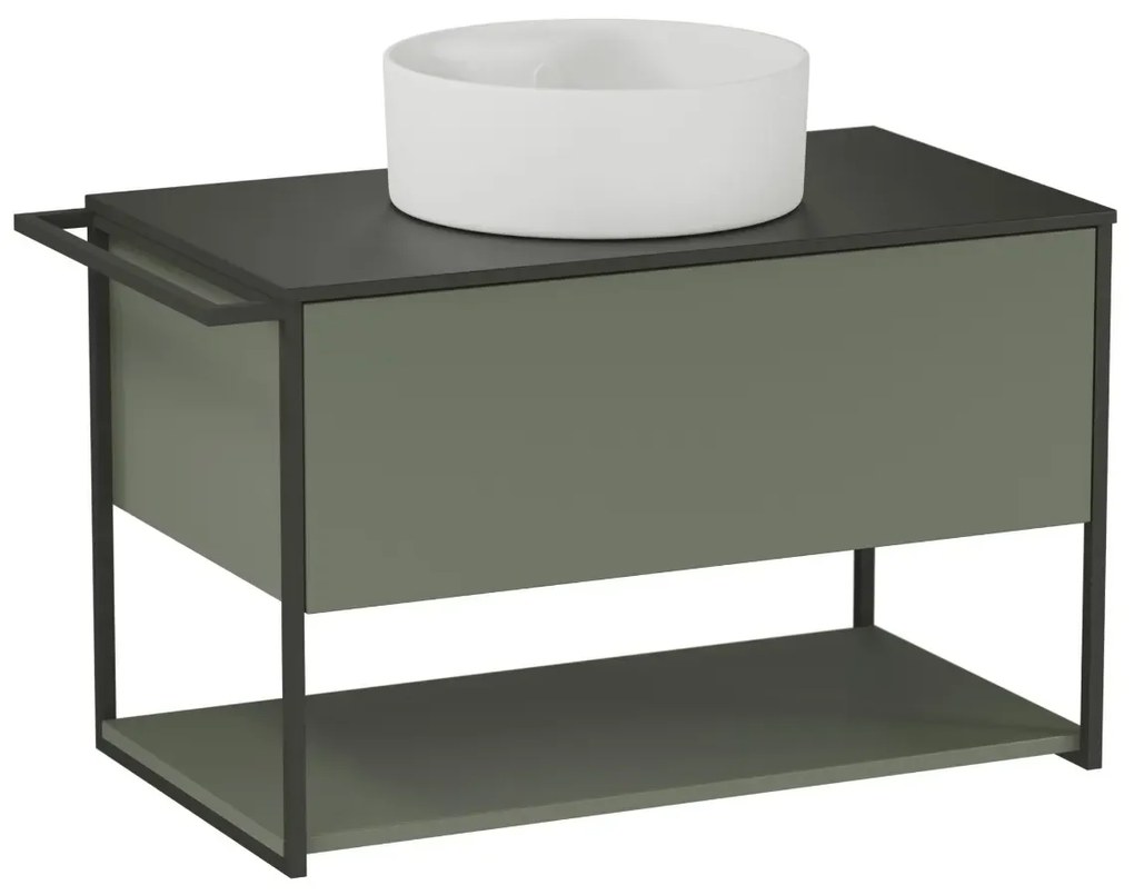 Szafka pod umywalkę LOV 80 cm szaro-zielony półmat KROFAM