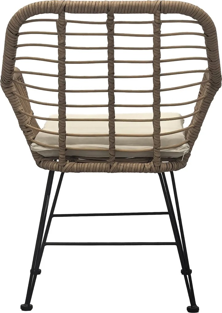 Zestaw ogrodowy Autronic 1+2, metal, poliratan, naturalny, AZ-F1208 NAT