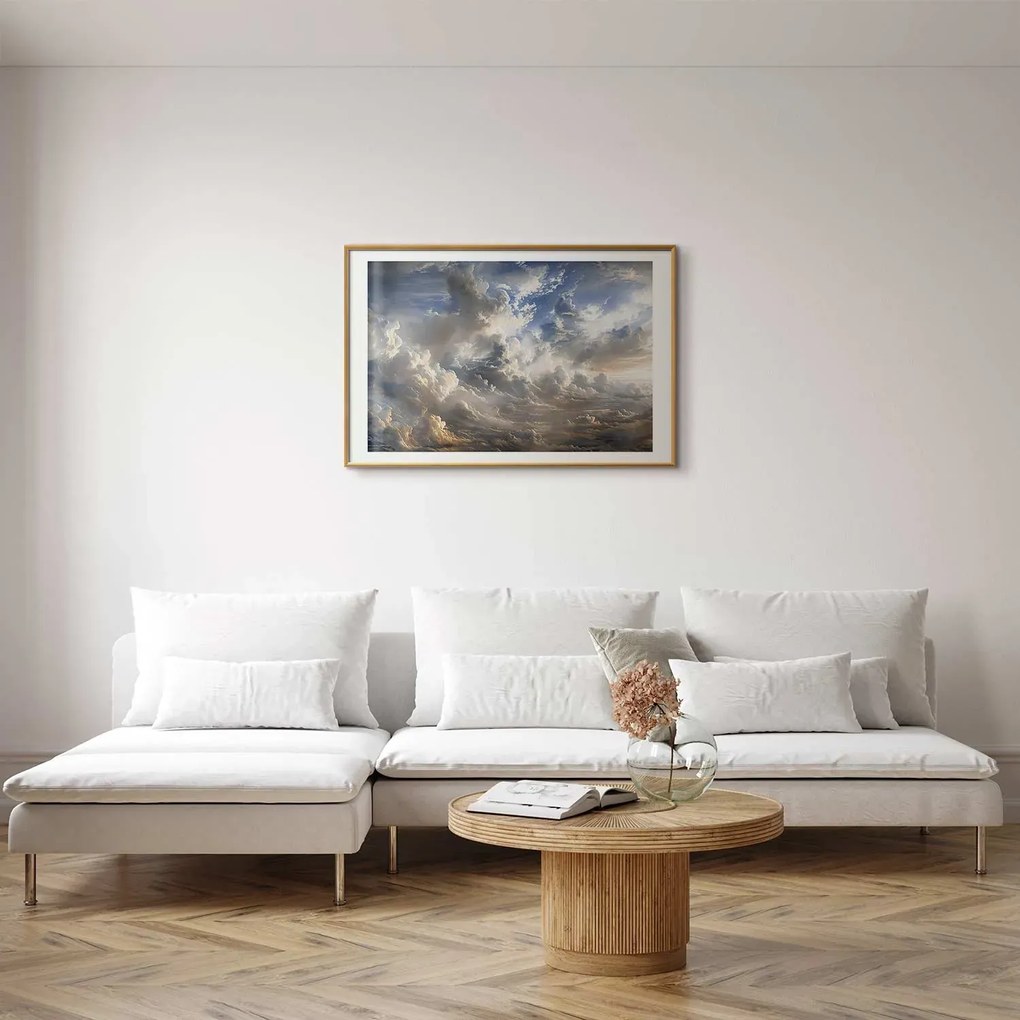 Plakat Refleksy na chmurach 42x29,7 cm z ramą złotą z marginesem ARTGEIST B