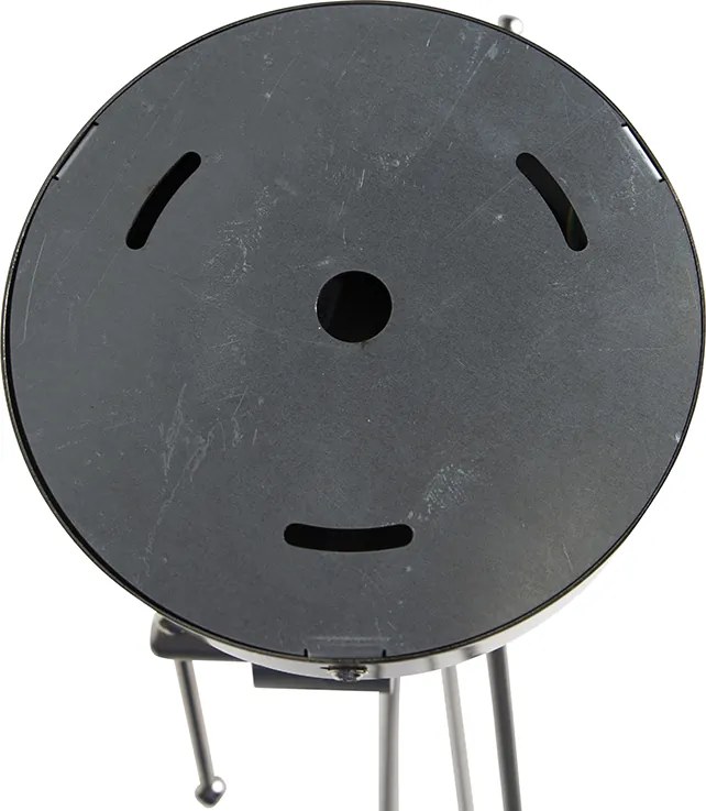 Lampa wisząca czarna z abażurami z lnu w kolorze ciemnoszarym 35 cm 2-światłowa - Blitz