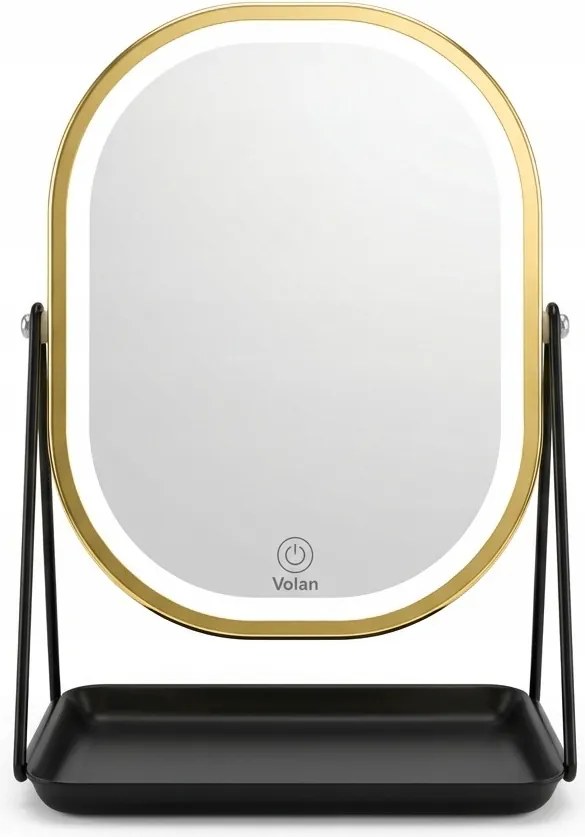 Lusterko Do Makijażu PREMIUM METALOWE Kosmetyczne PODŚWIETLANE LED | VOLAN