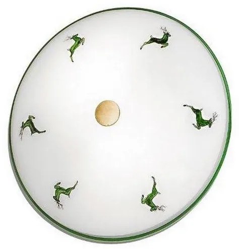 Kolarz 731.U12.4.100-Lampa sufitowa NONNA 2xE14/60W/230V śr. 32 cm zielony/mosiądz