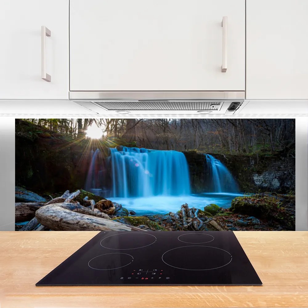 Panel Szklany Tęcza nad Słonecznym Wodospadem