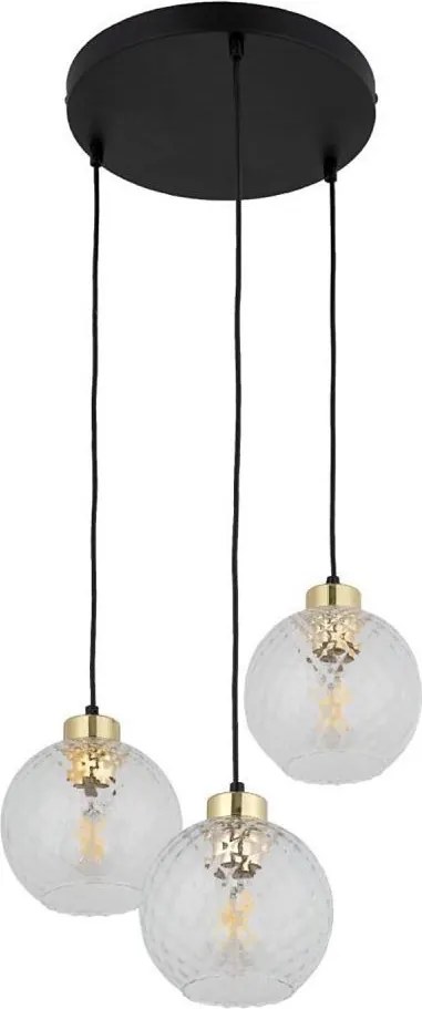 LED Żyrandol na lince DEVON 3xE27/15W/230V czarny/przezroczysty