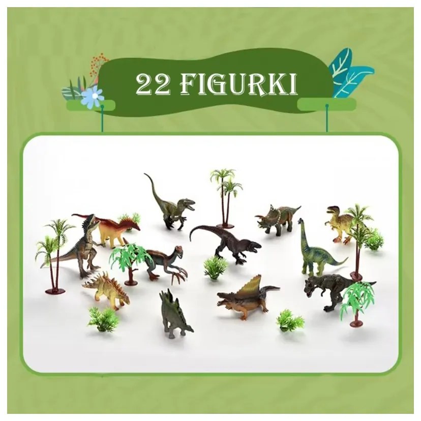 Woopie zestaw park dinozaurów figurki + mata i akcesoria 23 el.