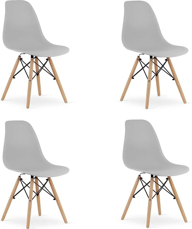 Krzesło Valora OSAKA z szarymi drewnianymi nogami do salonu x4