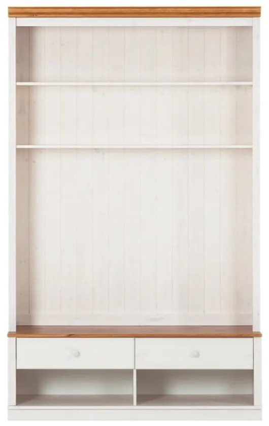 Biały zestaw pod TV z litego drewna sosnowego 140x223 cm Anita – Støraa