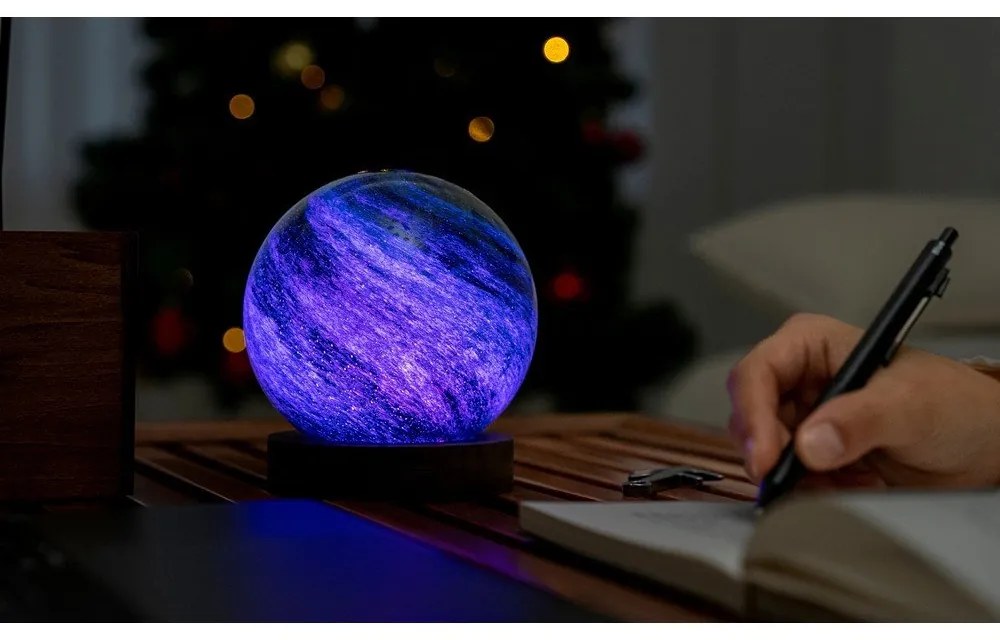 Lampa stołowa LED w ciemnym naturalnym kolorze ze szklanym kloszem (wysokość 13 cm) Stellar Ocean – Gingko