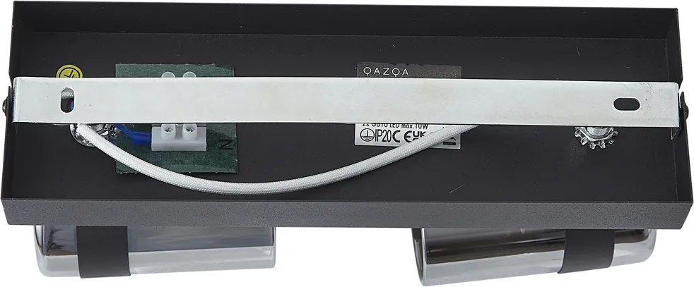 Reflektor sufitowy czarny z przydymionym szkłem 2-źródła światła obrotowy i uchylny - Gianni