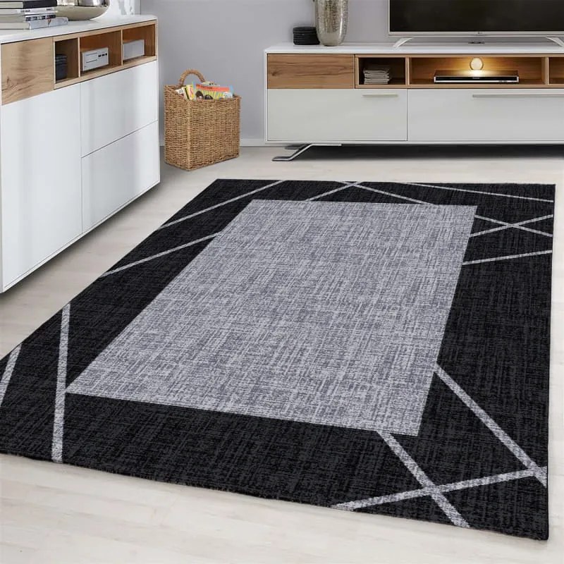 Dywan nowoczesny Parma czarno-szary 200 cm x 290 cm