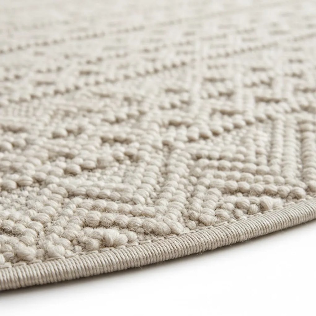 Dywan nowoczesny Helix Boho kremowy koło 160 cm x 160 cm