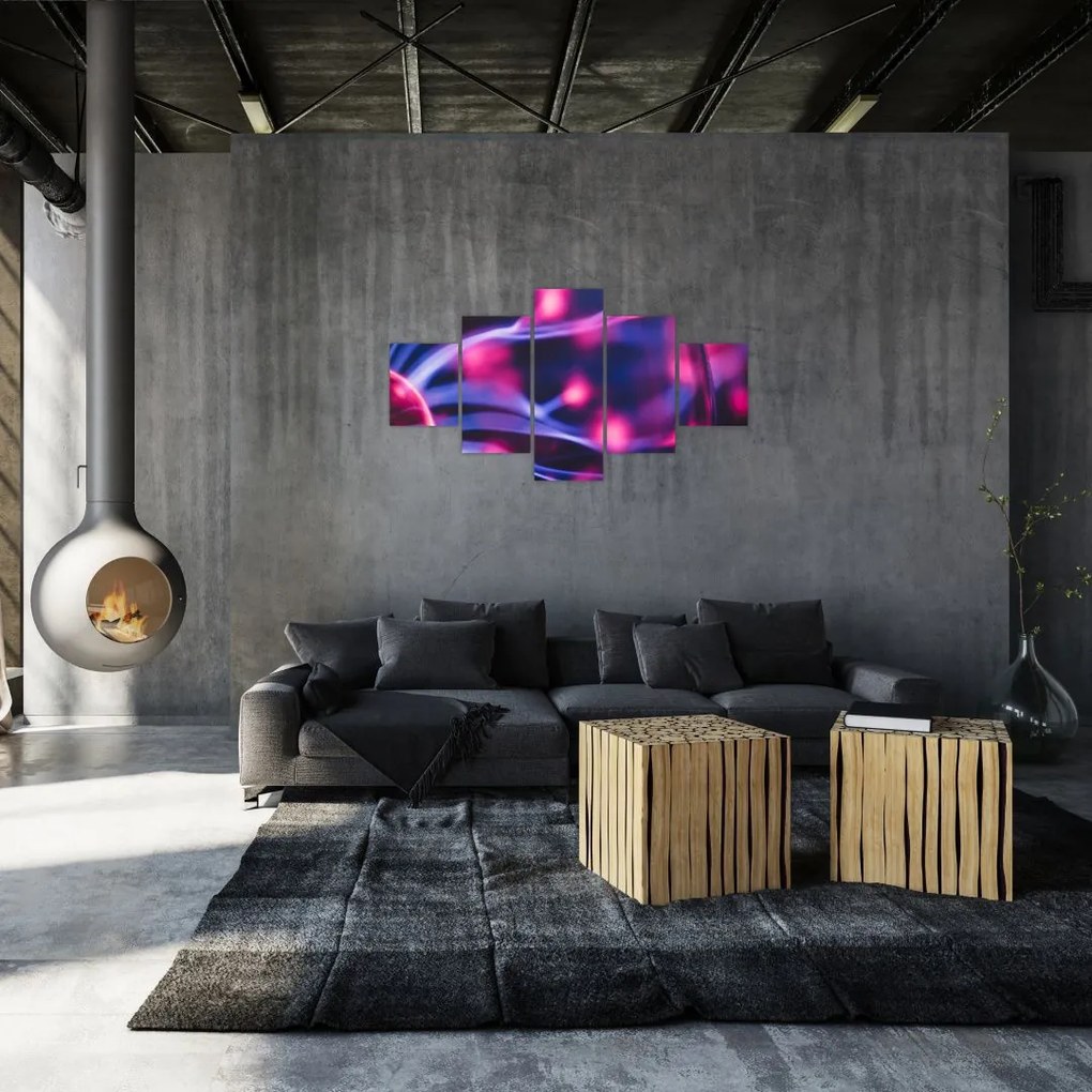 Abstrakcyjny fioletowy obraz (125x70 cm)