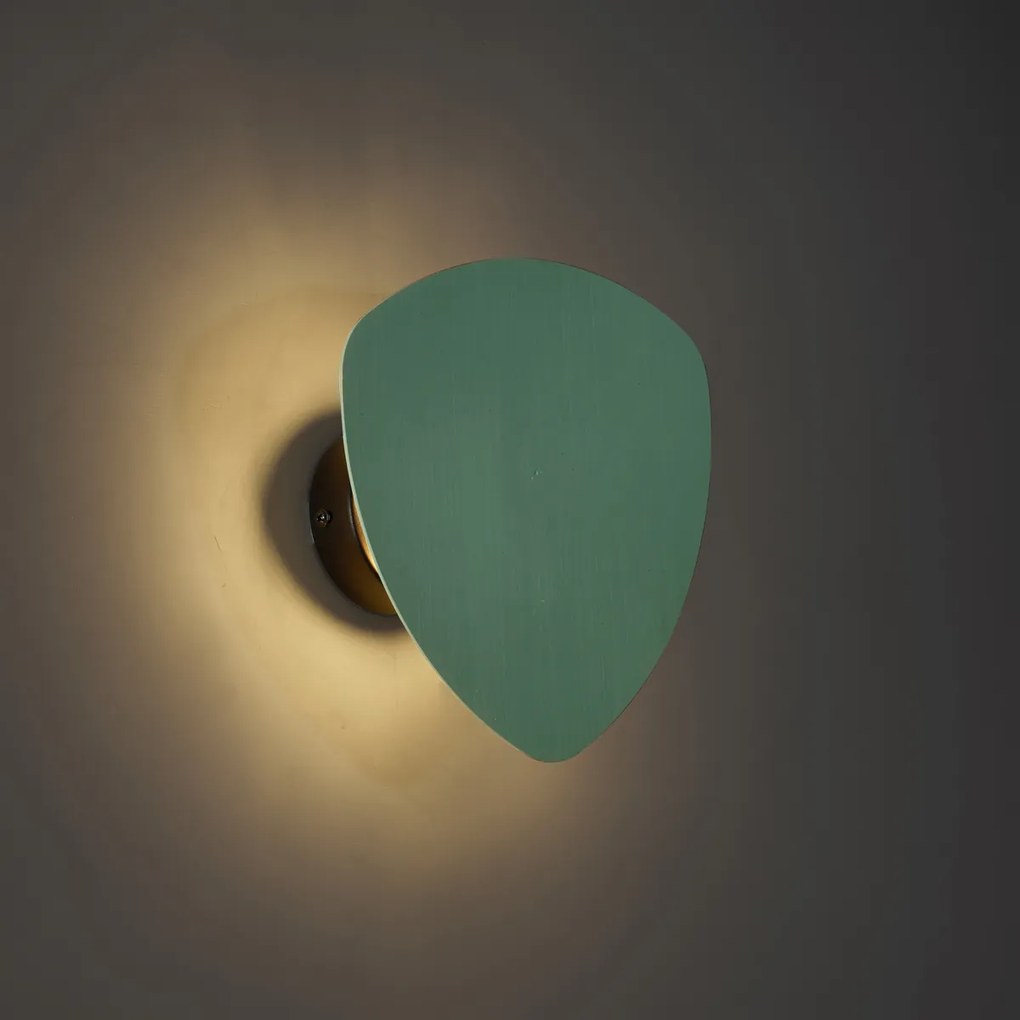 Designerski kinkiet zielony organiczny 20 cm 2-źródła światła - Pulley