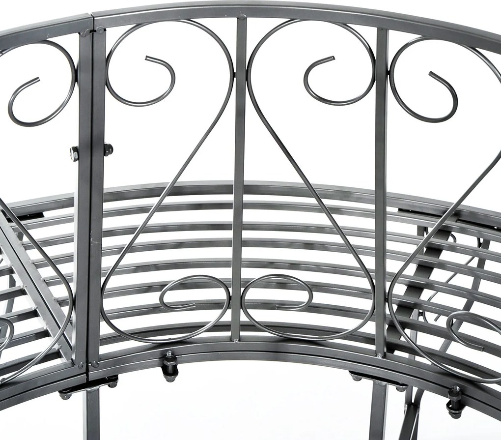 Outsunny Ławka okrągła ławka ogrodowa 360 ° ławka metalowa ∅160cm