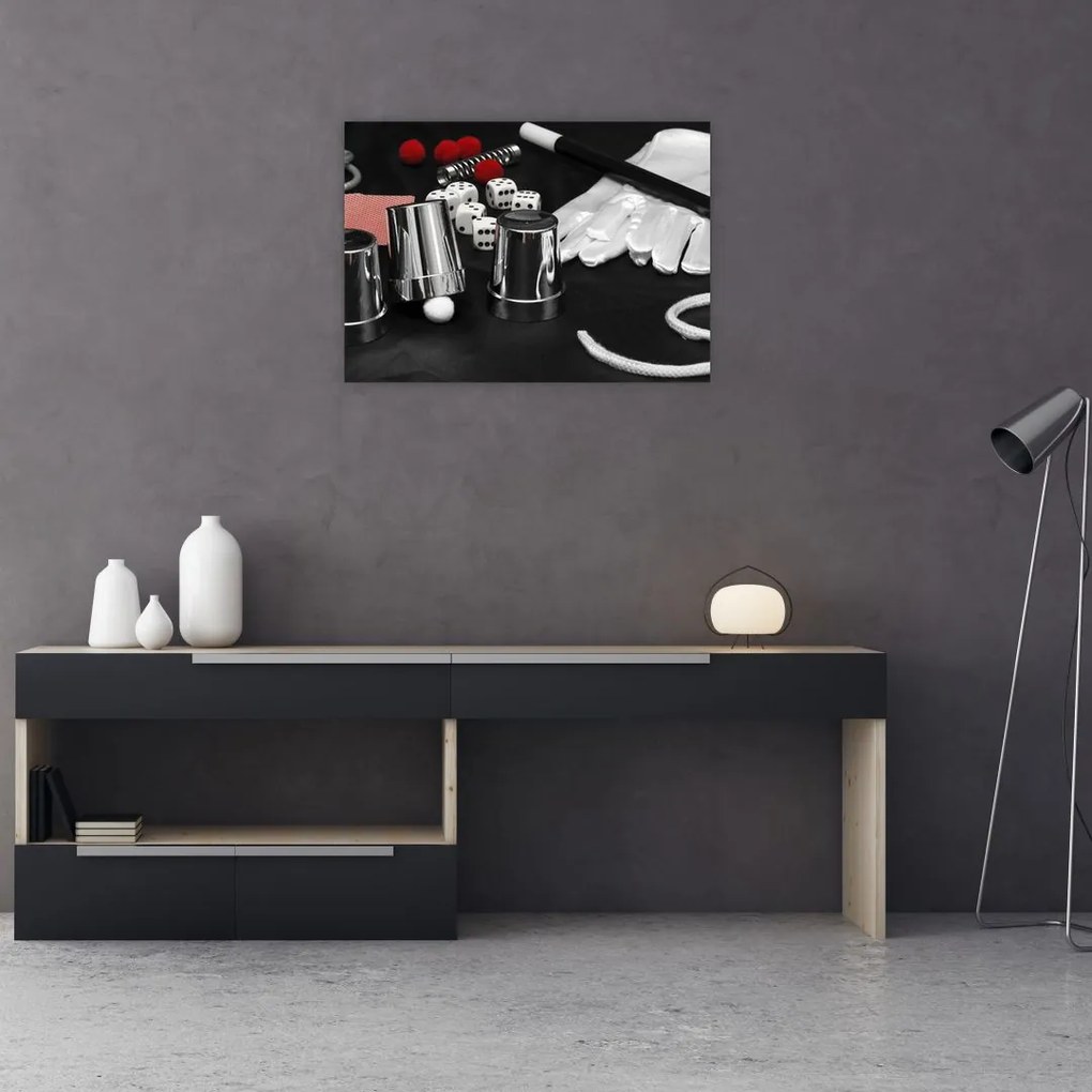 Obraz na szkle - rzeczy magika (70x50 cm)