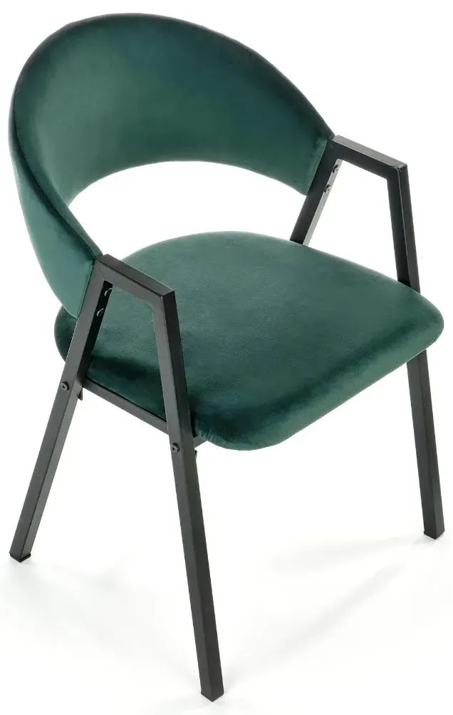 Krzesło tapicerowane K473 VELVET zielone HALMAR
