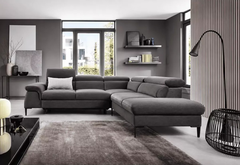Narożnik z funkcją spania Kassel L 5-osobowy L-kształtny nowoczesny 280 cm sprężyny faliste pianka PUR sofa do salonu lewy/prawy