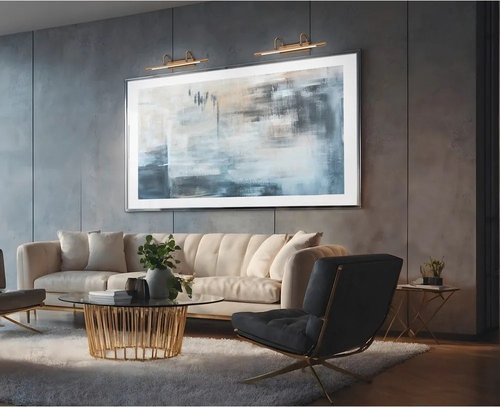 Kinkiet LED w kolorze mosiądzu Cuadro – Trio