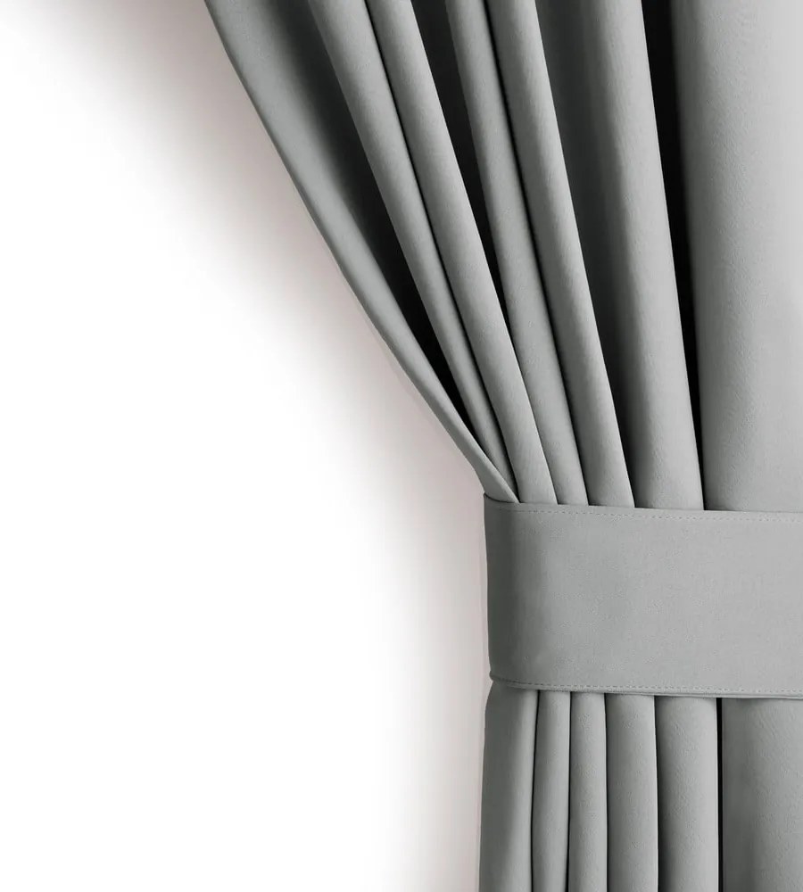 Szara zaciemniająca zasłona termiczna 140x270 cm Pleat – Restilo