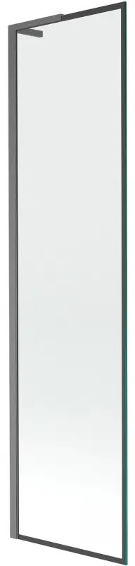 Mexen Next L parawan nawannowy 1-skrzydłowy 50 x 150 cm, czarna ramka,  gun gray szczotkowany - 895-050-000-03-70-66