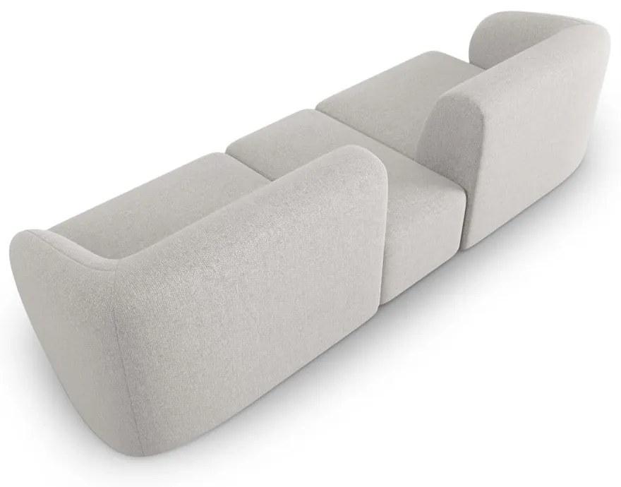 Jasnoszara sofa z tkaniny szenilowej 246 cm Paolo – Milo Casa