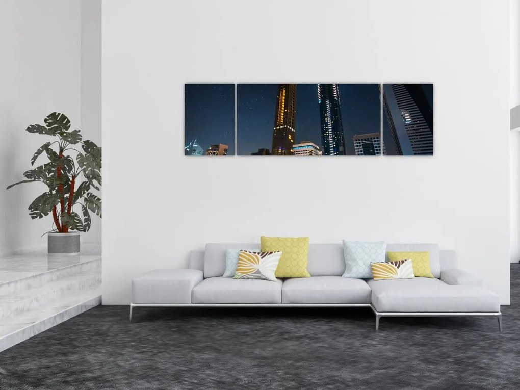 Obraz miasta nocą (170x50 cm)