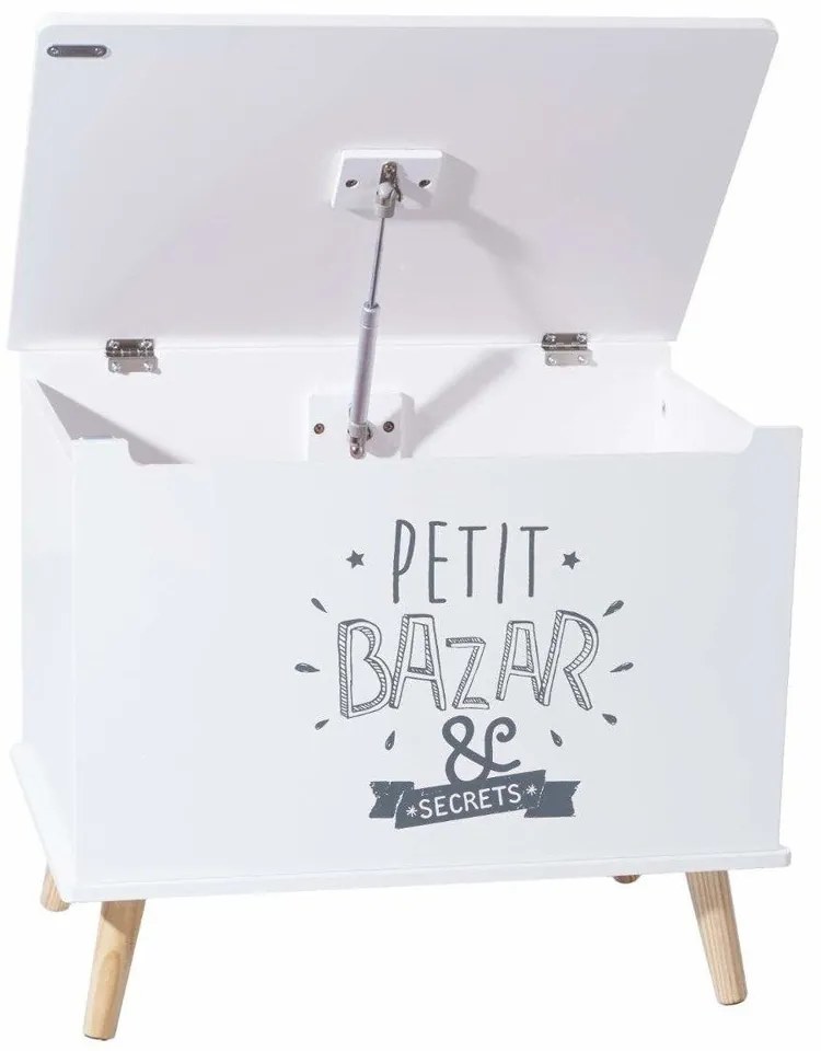 Skrzynia na zabawki „Petit Bazar & Secrets”, na nóżkach, do pokoju dziecięcego, MDF
