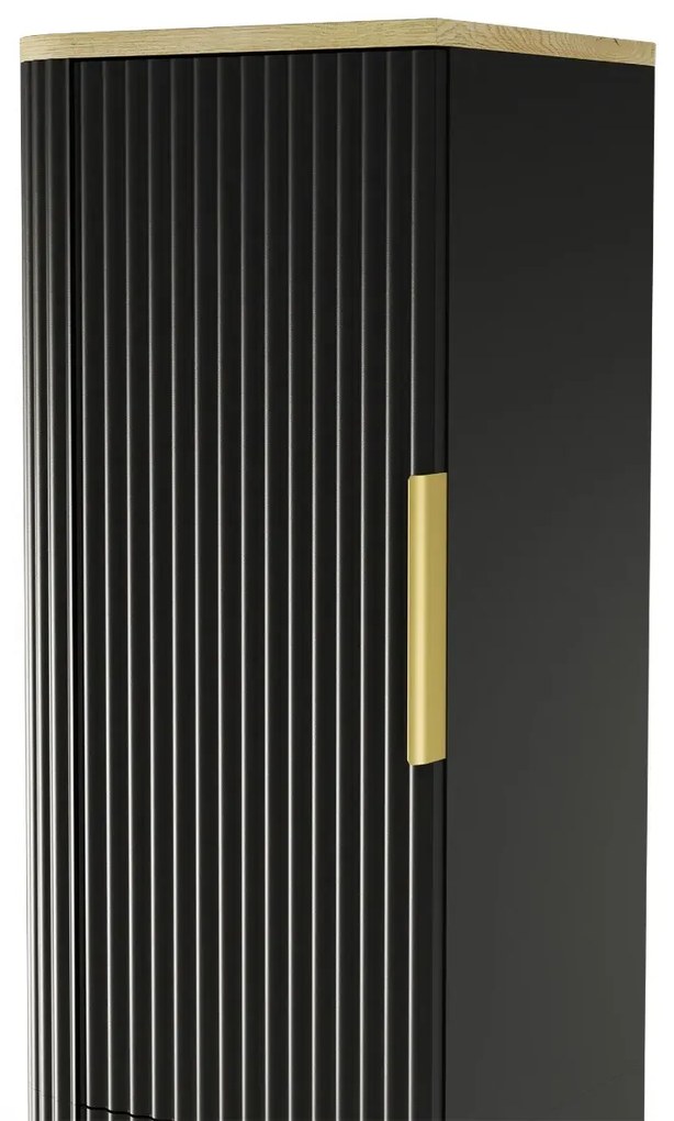 Szafka łazienkowa RIVELA 2D 40x160cm czarna STRAMA