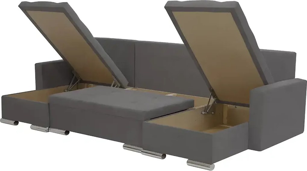 Narożnik U z funkcją spania FOLLER Różowy