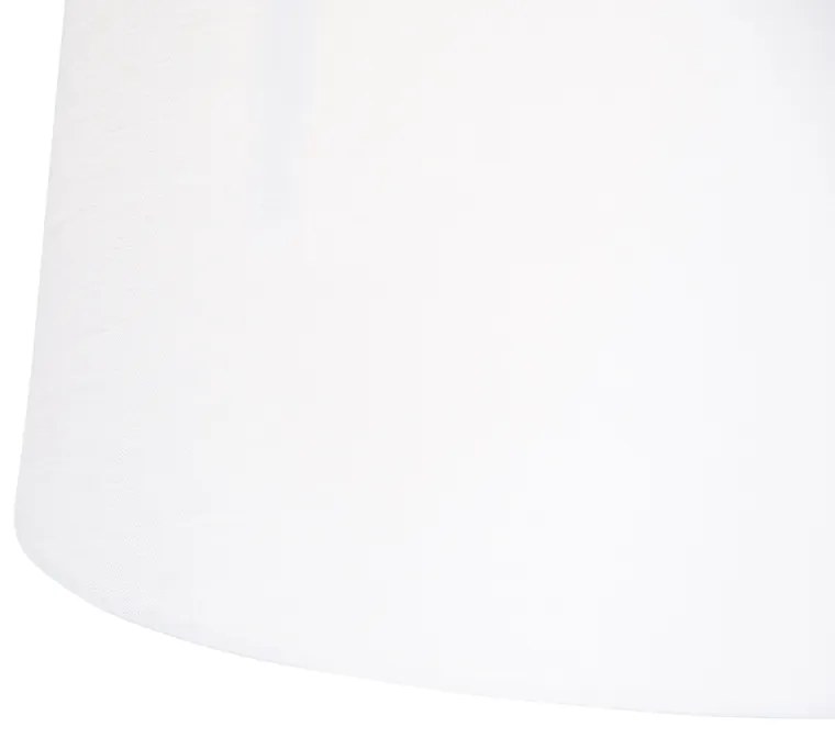 Stalowa lampa wisząca z białymi abażurami z lnu 35 cm 2-światłowa - BlitzWiejski/ Rustykalny / Vintage Oswietlenie wewnetrzne