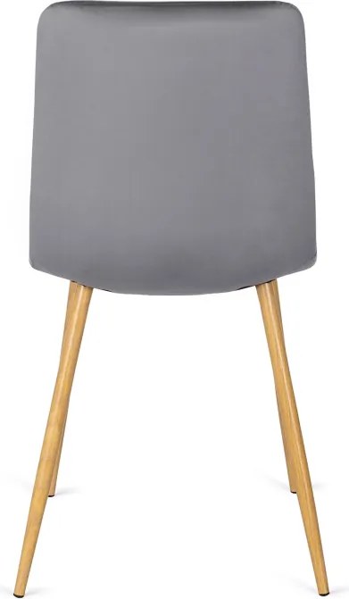Krzesło Tapicerowane do Jadalni FREDY Szare Welurowe Nowoczesne Loft